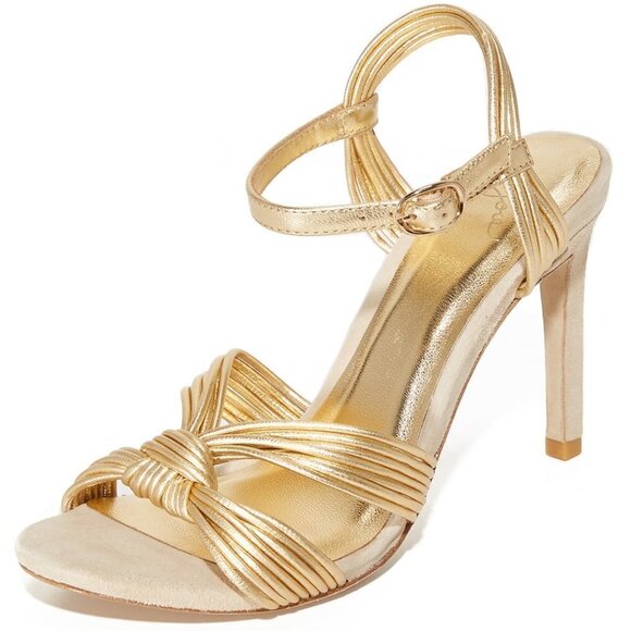 💕JOIE💕 Airlia Metallic Gold Heeled Strappy Sandals 39 NWOT - Picture 2 of 8